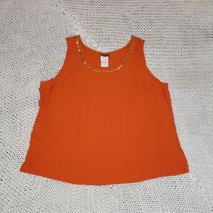 4 for $12 🧚‍♀️ Orange Tank with Gold Trim